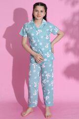 4-13 Yaş Çocuk Pijama Takımı Açıkturkuaz - 403.1287.