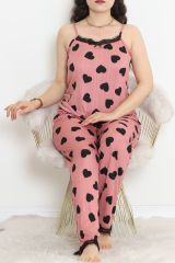 İp Askılı Battal Pijama Takımı Gül - 174.1287.