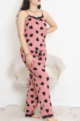 İp Askılı Battal Pijama Takımı Gül - 174.1287.