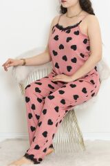 İp Askılı Battal Pijama Takımı Gül - 174.1287.