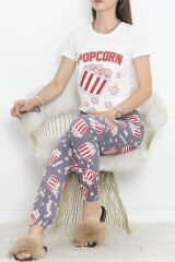 Paça Lastikli Pijama Takımı Beyazkırmızı1 - 18736.1567.