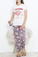 Paça Lastikli Pijama Takımı Beyazkırmızı - 18736.1567.