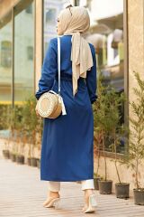 Beli Kemerli Kimono Mavi - 10013.1778.