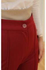 Önü Çımalı Pantolon Bordo - 20379.1778.