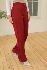 Önü Çımalı Pantolon Bordo - 20379.1778.