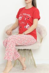 Süprem Kısa Kol Pijama Takımı Kırmızı - 18500.1048.
