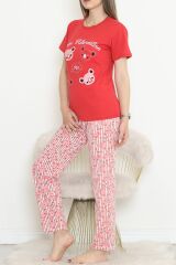 Süprem Kısa Kol Pijama Takımı Kırmızı - 18500.1048.