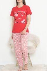 Süprem Kısa Kol Pijama Takımı Kırmızı - 18500.1048.