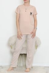 Düğmeli Pijama Takımı Ekrubej - 704.1287.