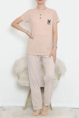 Düğmeli Pijama Takımı Ekrubej - 704.1287.