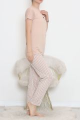 Düğmeli Pijama Takımı Ekrubej - 704.1287.