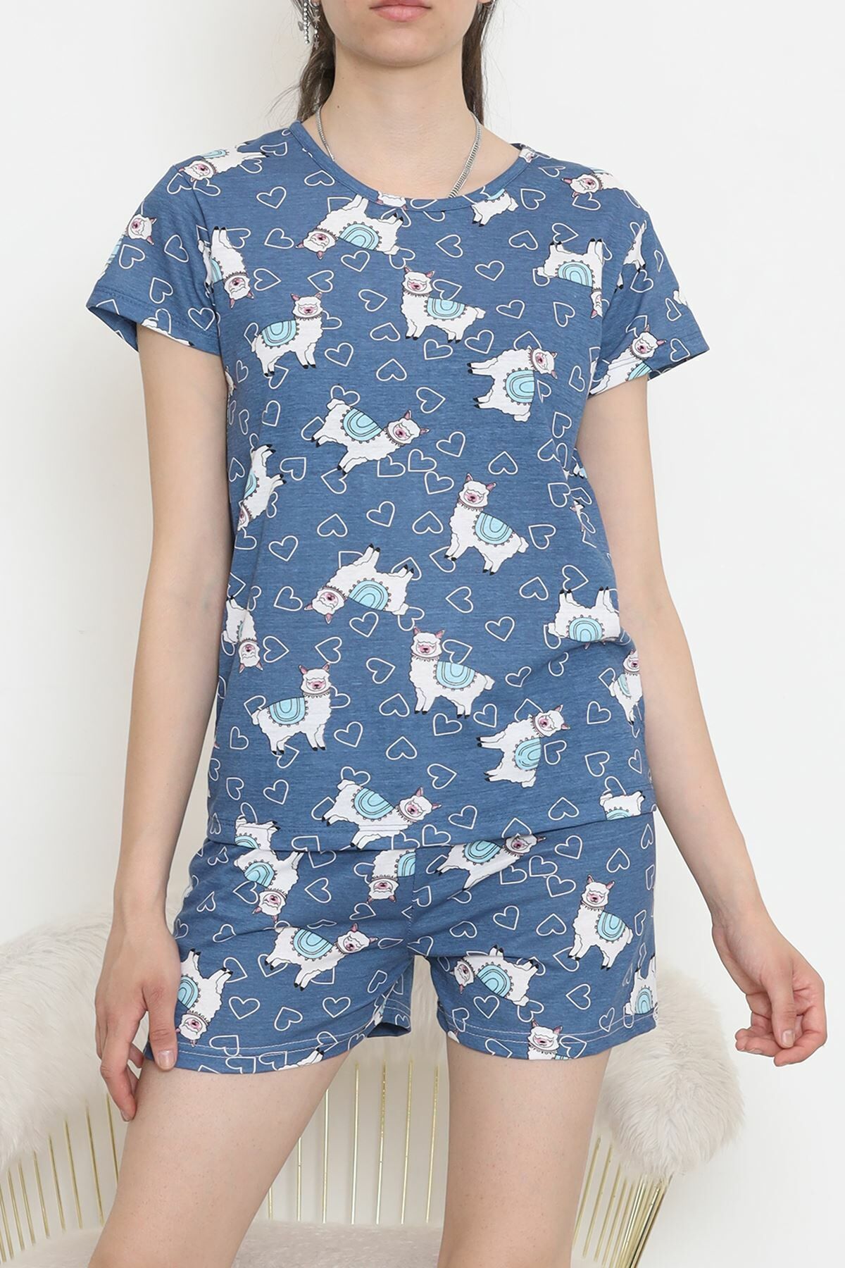 Şortlu Pijama Takımı İndigo - 390.1287.