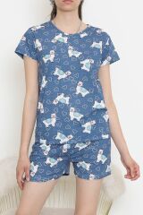 Şortlu Pijama Takımı İndigo - 390.1287.