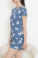 Şortlu Pijama Takımı İndigo - 390.1287.