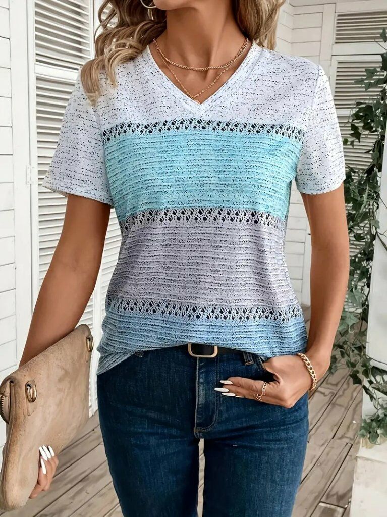 Kadın Kısa Kollu V Yaka Süprem T-shirt