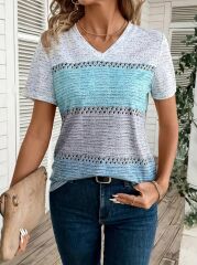 Kadın Kısa Kollu V Yaka Süprem T-shirt