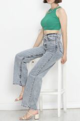 Kalın Askı Crop Atlet Yeşil - 18585.1723.