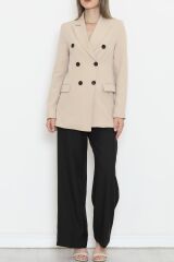 Düğmeli Blazer Ceket Vizon - 354.1247.