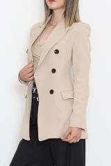 Düğmeli Blazer Ceket Vizon - 354.1247.