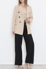Düğmeli Blazer Ceket Vizon - 354.1247.