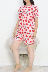 Rotasyon Baskılı Battal Pijama Takımı Pudrapembe - 391.1287.