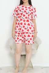 Rotasyon Baskılı Battal Pijama Takımı Pudrapembe - 391.1287.