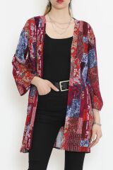 Desenli Kimono Mürdüm - 1658.1095.