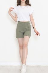 Beli Lastikli Crop Tişört Beyaz - 16552.1567.