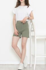 Beli Lastikli Crop Tişört Beyaz - 16552.1567.