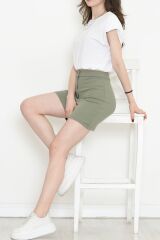 Beli Lastikli Crop Tişört Beyaz - 16552.1567.