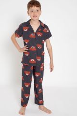 4-13 Yaş Çocuk Pijama Takımı Koyugri - 405.1287.