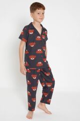 4-13 Yaş Çocuk Pijama Takımı Koyugri - 405.1287.