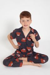 4-13 Yaş Çocuk Pijama Takımı Koyugri - 405.1287.