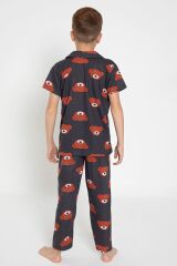 4-13 Yaş Çocuk Pijama Takımı Koyugri - 405.1287.