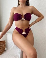 Kadın Italyan Kumaş Toka Detaylı Bikini