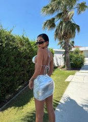 Kadın Lame Kumaş üçlü Bikini Takım