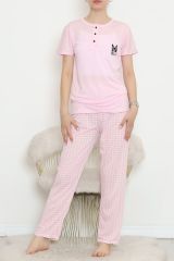 Düğmeli Pijama Takımı Ekrupembe - 704.1287.