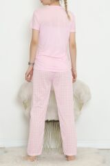 Düğmeli Pijama Takımı Ekrupembe - 704.1287.