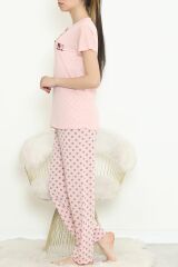 Düğmeli Pijama Takımı Pembe - 704.1287.