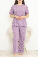 Büyük Beden Rotasyon Pijama Takımı Lila - 400.1287.