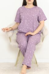 Büyük Beden Rotasyon Pijama Takımı Lila - 400.1287.