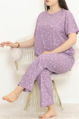 Büyük Beden Rotasyon Pijama Takımı Lila - 400.1287.