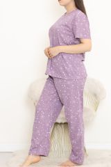 Büyük Beden Rotasyon Pijama Takımı Lila - 400.1287.
