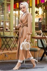 Beli Kemerli Kimono Sütlükahve - 10013.1778.