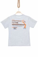 13-16 Yaş Baskılı Çocuk Tişört Gri - 424269.1576.
