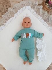 Yenidoğan Wool Yün Kumaş Taç Nakışlı Güpür Duvaklı Fiyonk Prizma Taş Unisex Kundak Bebek Battaniyesi
