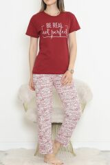 Süprem Kısa Kol Pijama Takımı Bordo1 - 18500.1048.