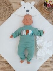 Yenidoğan Beyaz Wool Yün Kumaş Ayıcık Kulaklı Kundak Bebek Battaniyesi