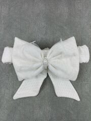 Yenidoğan Kumru Soft Cotton Taç Nakışlı Trilüks Kundak Bebek Battaniyesi
