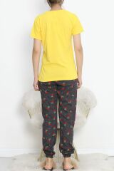 Paça Lastikli Pijama Takımı Sarıbeyaz - 18736.1567.